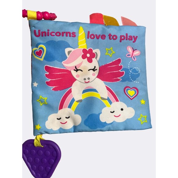 Set Of 3 Baby Soft Crinkle Cloth Books with Teethers - Picture 9 of 12